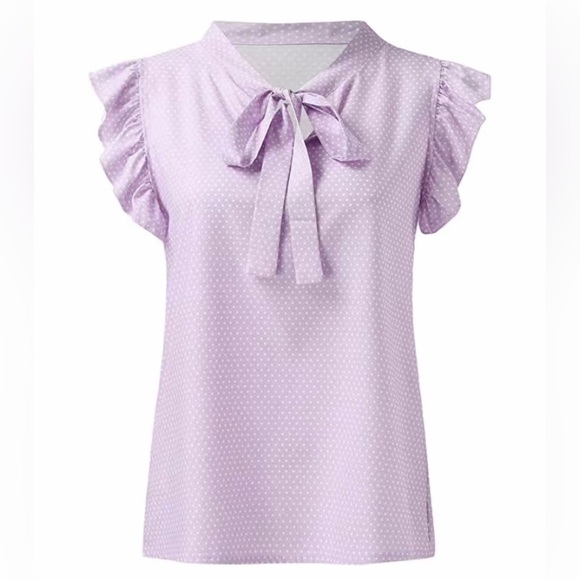 Tops - PolkaDot Bow Tie Blouse